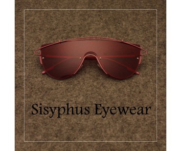 欧米ヒップホップ ファッション サングラスかっこいいメガネフレーム一体型めがねオシャレ未来感ビッグフレーム男女ツーブリッジ眼鏡コーデ大きいサングラス カラーレンズ レッド ピンク