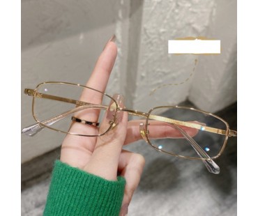 ゴールドメガネフレーム小さいエレガント伊達メガネ知的度付きスクエアメガネ度なし四角形クラシック金色シルバー高級メタル眼鏡大人っぽい