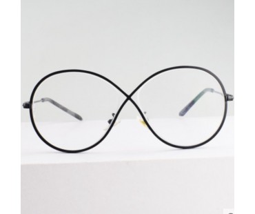 タレント芸能人メガネ度付き個性的大きいフレーム伊達メガネ丸いラウンド型メガネ黒縁ビッグ眼鏡メタルフレーム銀色シルバーおしゃれ