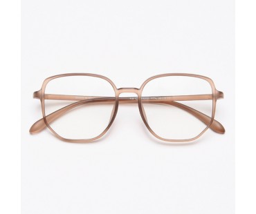 茶色 ブラウン 細め眼鏡 メガネ超軽量伊達メガネつや消し素材めがね多角形度付きレンズ透明感メガネ韓国おしゃれ大きいフレーム