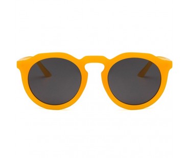 2022年トレンド夏サングラス おしゃれ女子個性的イエロー偏光サングラス黄色フレーム クラシック韓国丸いメガネ有名人タレント眼鏡ラウンド型