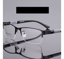 ハーフリム メガネ度付きレンズおしゃれ度なしメガネ軽量メンズ知的メガネ通勤ナイロール 伊達メガネ薄型レンズ黒縁ネイビー色