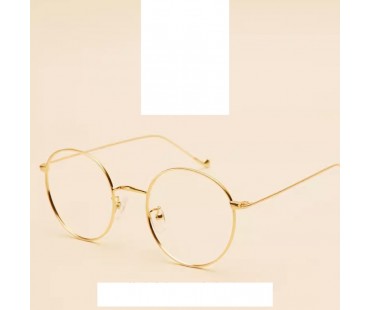 大きいフレーム眼鏡超軽量メガネおしゃれメタル細いフレーム韓国ファッション金属伊達メガネ度つき女性度なし男性ブルーライトカットメガネ丸い眼鏡
