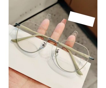 抹茶色メガネすっぴん隠し伊達メガネ度付きレンズ軽量ブルーライトカット薄型度なしメタルフレーム韓国ファッション伊達眼鏡かわいいメガネ