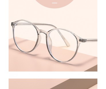 ブルーライトカットメガネ韓国ファッション透明フレームおしゃれ伊達メガネ度付きレンズ有名人クリア度なし眼鏡ラウンド型めがねグレー丸いメガネ