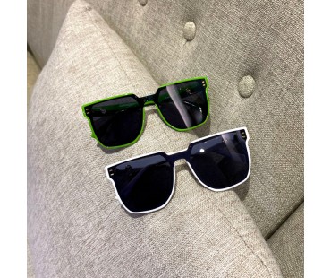 インスタ映えスクエア型サングラス個性的一体サングラス緑色フレーム超大きい偏光メガネ紫外線カット男女おしゃれドライブ運転ウェリントン眼鏡