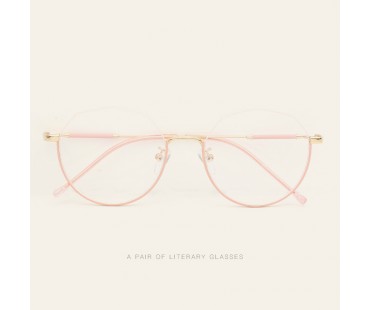 ピンク色メガネ伊達メガネ レトロ多角形ダテメガネ眼鏡フレーム女性レディース上品大人っぽいハーフリムおしゃれ知的ナイロール メタル眼鏡軽量細いフレーム青色ファッション