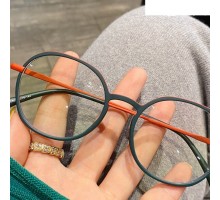 超軽量度付きメガネ艶消しメガネ韓国ファッション女子 緑メガネフレーム レトロ オレンジ色バイカラー度なしマット素材ピンク ラウンド型めがね