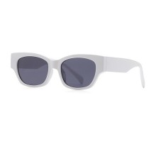 ストリートファッション小さいフレームサングラス偏光レンズ白いクラシックUVカットサングラス レディース人気メンズお揃いブルー色メガネ