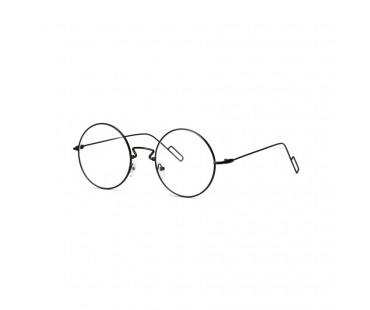 日本製クラシカル丸い眼鏡ボストンめがねフレーム金属シルバー色度なし度入りレンズダテメガネ黒いラウンド男女カップル向けメタル伊達メガネフレーム丸メガネ