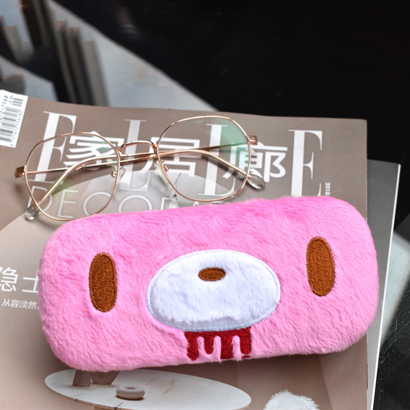 もふもふ熊かわいいメガネケース眼鏡ケース 眼鏡入れ薔薇色クマ黒色メガネ収納便利耐衝撃アニマルお揃いサングラスケースくまハードケース