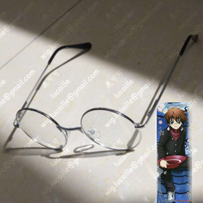 丸いメガネ眼鏡シルバー志村新八コスプレメガネ奴良リクオ伊達眼鏡 コスプレ学生cosplayアクセサリー仮装めがねコスプレイヤーぬらりひょんの孫