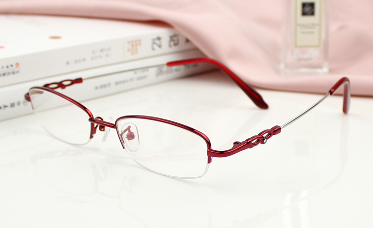 ハーフリム新宿 安い赤色眼鏡ナイロールおしゃれメガネ 最新