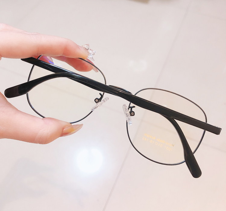 ラウンド型レディース鯖江 眼鏡コーデ度付きレンズ女性メタルフレーム安い