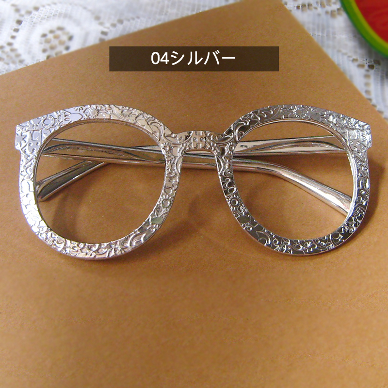 フレーム レンズなしバーゲン眼鏡 銀縁コーデめがね軽量眼鏡フレーム茶色