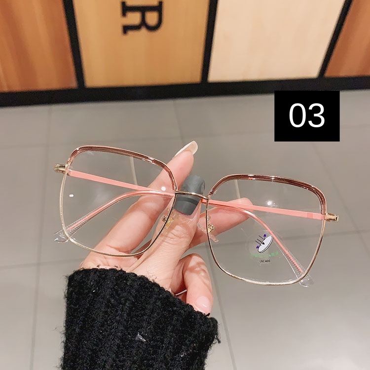 メガネ度付き安いバイカラーメガネ ブランドフレーム女子韓国大きいメガネ