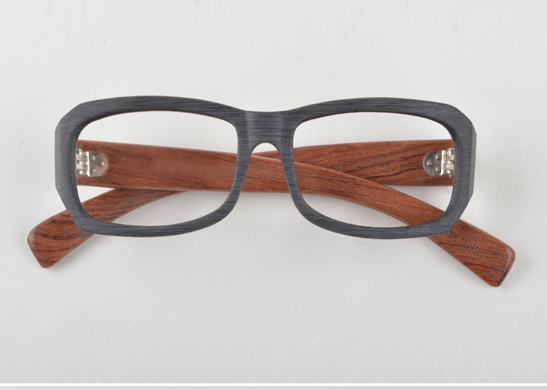 べっ甲柄ウッド調メガネかっこいい木のフレーム眼鏡