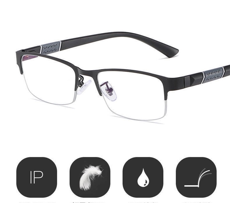黒ぶちシニアグラス耐久性紫外線カット メンズ疲労対策老眼鏡
