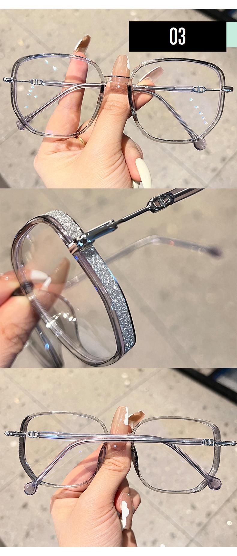 メガネ青ブルー丸い軽量メガネ 通販度付きインスタ映えネット メガネ