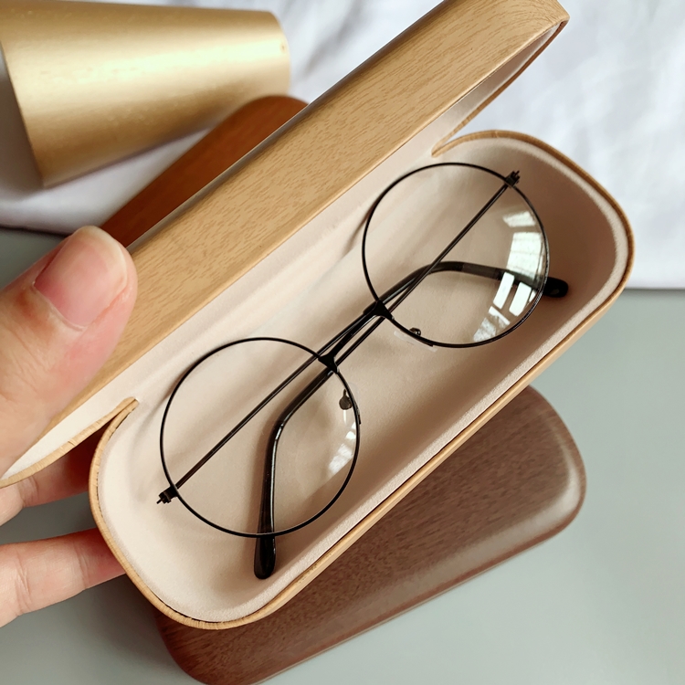 薄い高級インスタ映え耐衝撃メガネ 眼鏡 眼鏡ケースハード便利個性的ウッド調