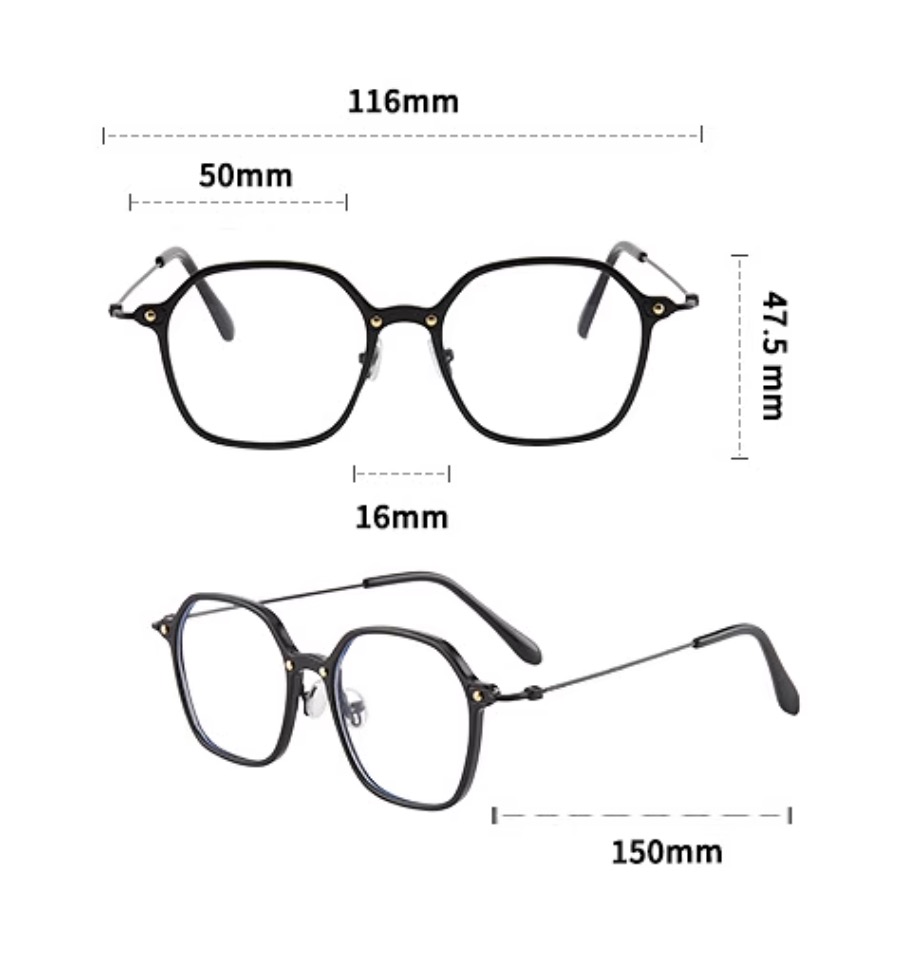 多角形度なしレンズ可愛いメガネ フレーム カタログ眼鏡 安い
