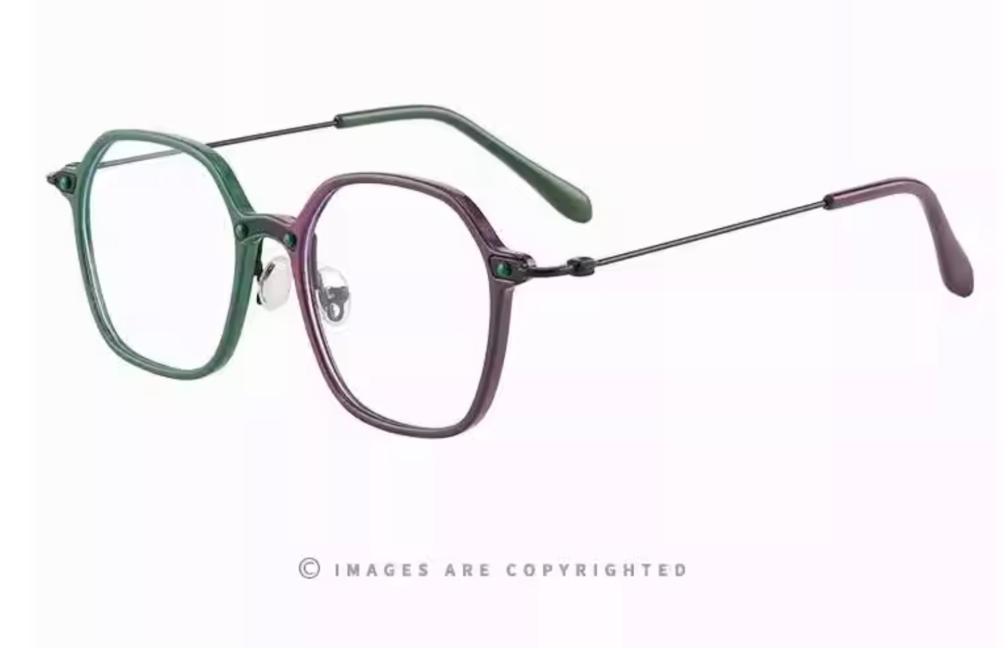 メガネ フレーム カタログ眼鏡 安い度付き男女通用バイカラー福岡おしゃれパープル