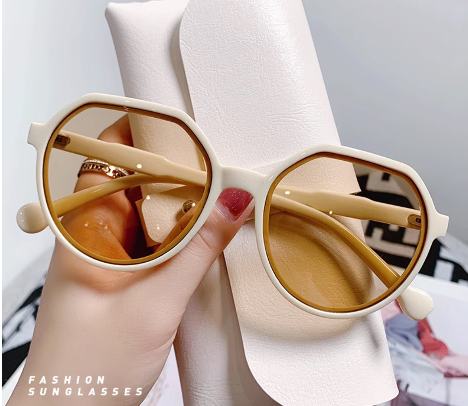 流行りサングラス度 付き茶色偏光 サングラスメガネ韓国ファッション