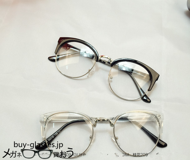 ulzzang原宿購入眼鏡zipperコーデ用安い透明クリア