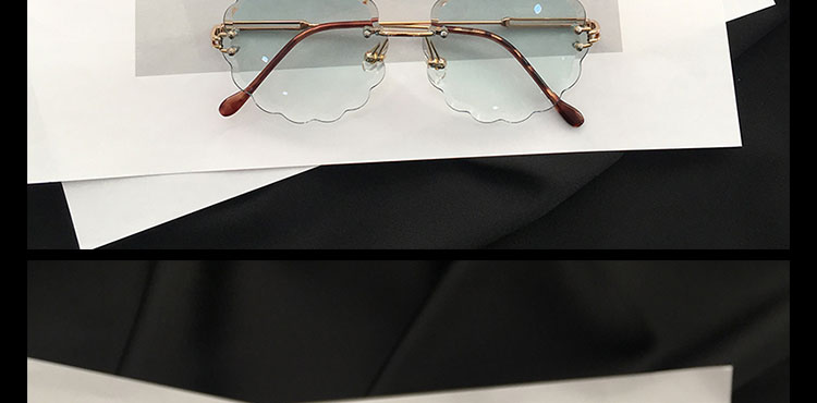 縁なしサングラス欧米インスタ映え安い眼鏡人気大きいフレーム流行