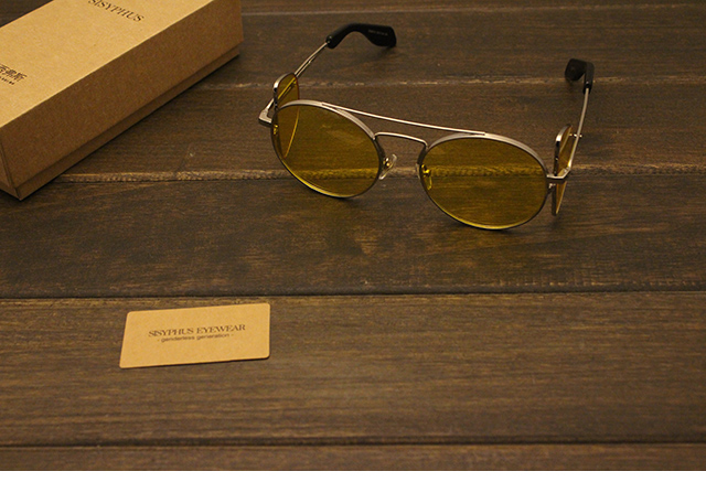 ツーブリッジ女性人気黄色レンズ眼鏡サングラスクラシカル
