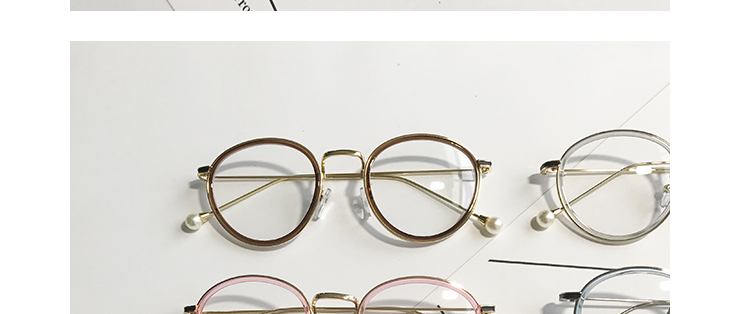 真珠厳選メタルフレーム女性通販 ランキング眼鏡レトロ丸い伊達メガネ