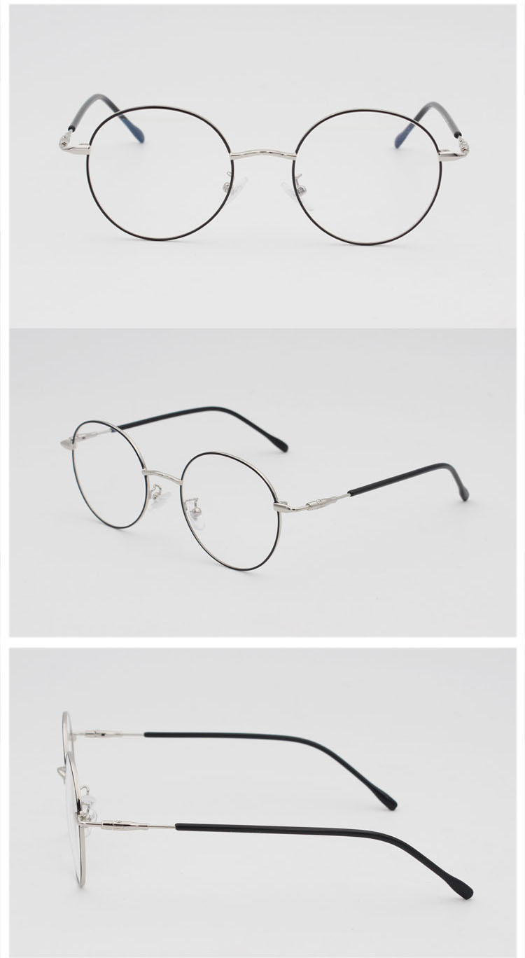 メンズレトロ知的丸いフレームメガネ 黒縁おしゃれラウンド型伊達眼鏡