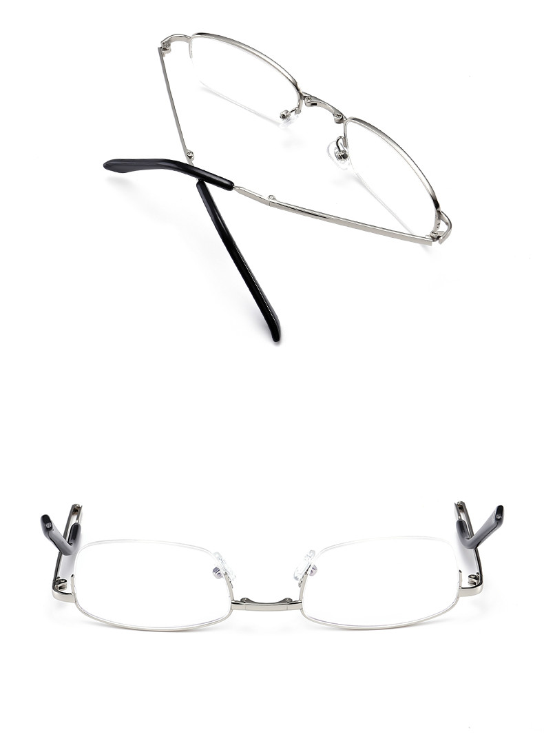 スマホ老眼既製老眼鏡銀縁男女便利な携帯ケース付エレガント リーディンググラス