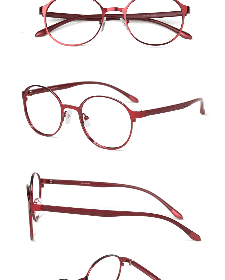 度付用 ブランド高級ブルーライトカット眼鏡 老眼鏡海外通販赤いフレーム ブラック