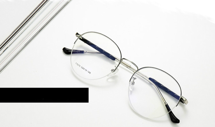 最新眼鏡ダテメガネ度なし丸いラウンド型軽量メタルフレーム口コミゴールド黒色ナイロール