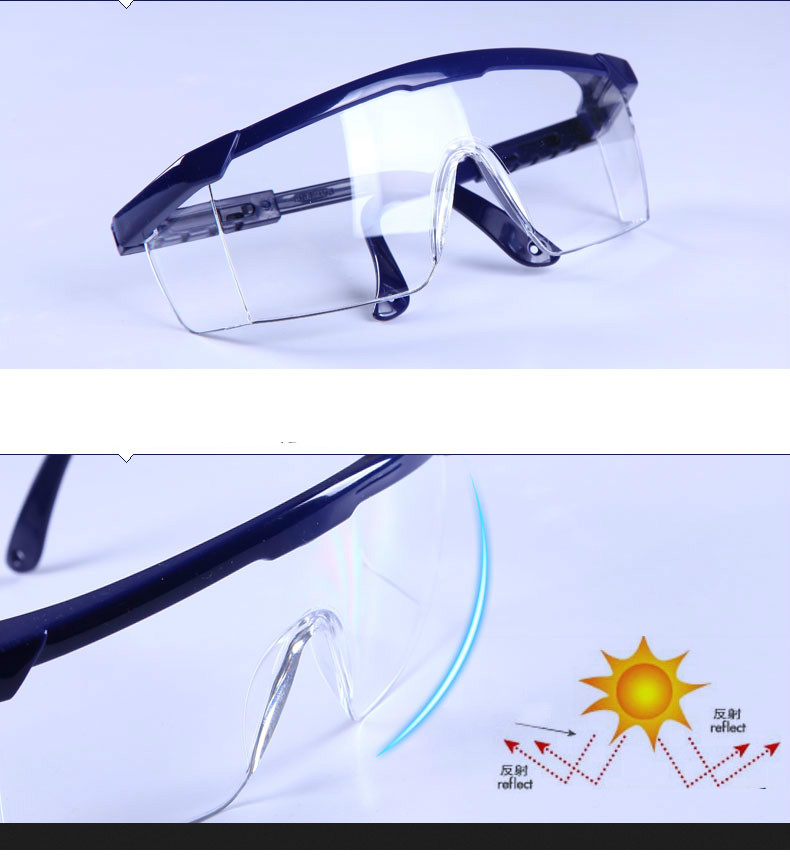 スポーツメガネ眼鏡ゴーグル 粉塵飛散物防ぐ男女透明レンズ セーフティーグラス