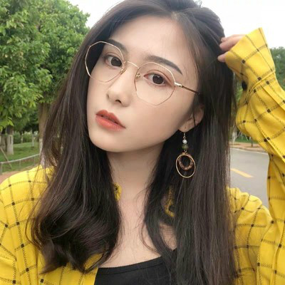 度付きレンズ伊達メガネ格安眼鏡女子韓国ファッション ローズゴールド色