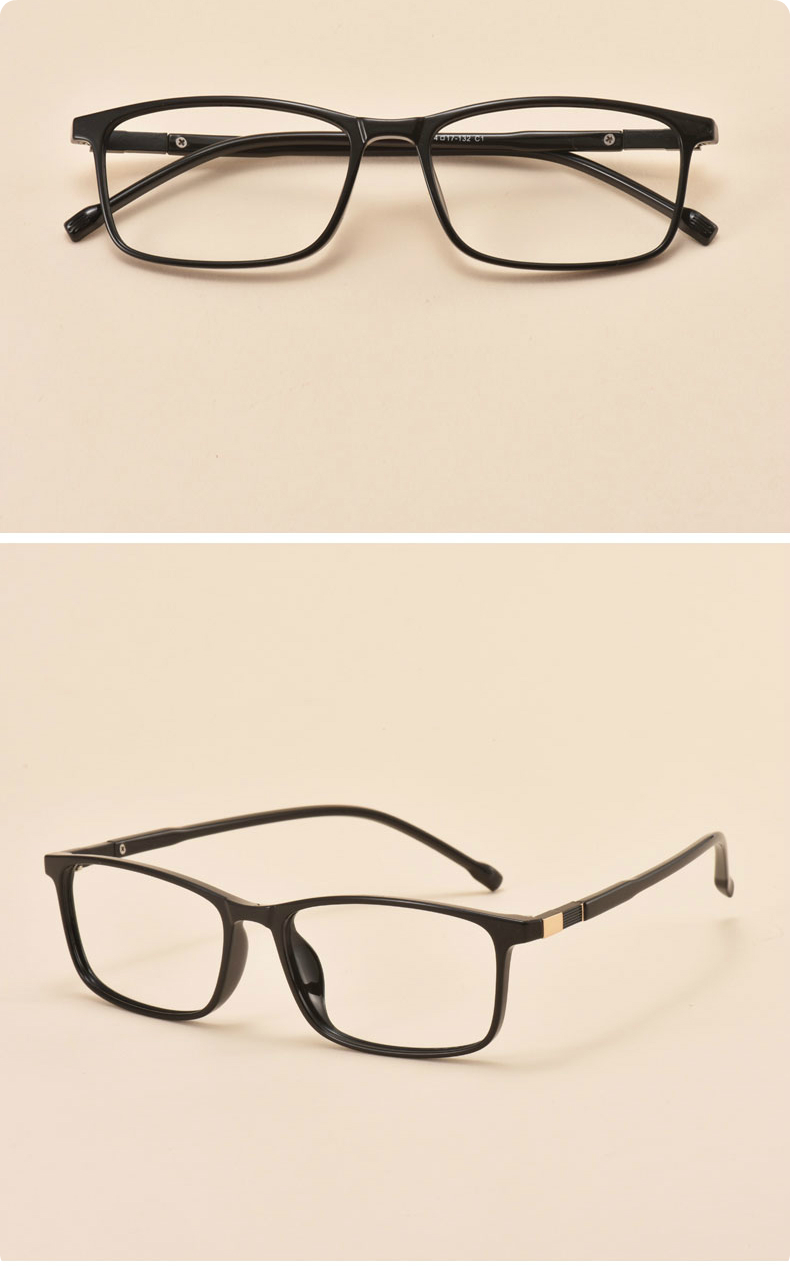 眼鏡横浜 眼鏡エレガントめがねスクエア型クリア色安い透明ブラック男女度付き