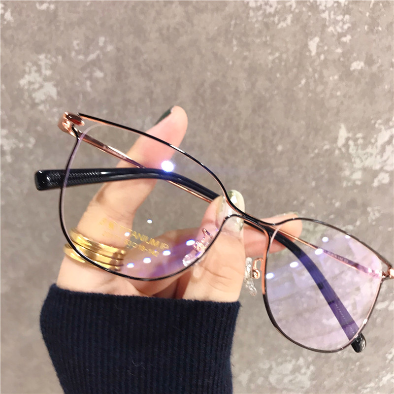 黒縁眼鏡 安いダテメガネすっぴん隠し丸い顔メタルフレーム個性的オシャレ韓国流行り