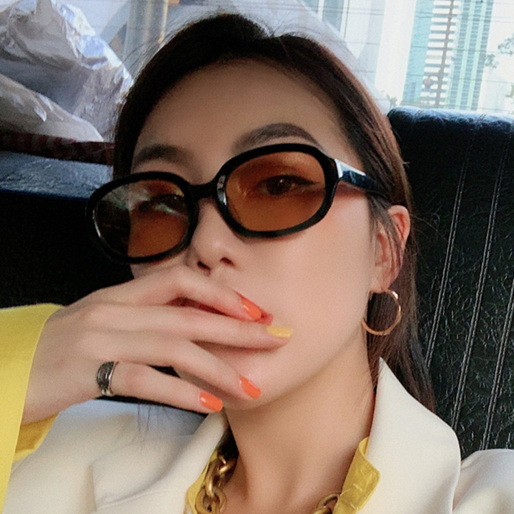 男女偏 光 サングラス韓国ファッション オレンジ色メガネ紫外線カット