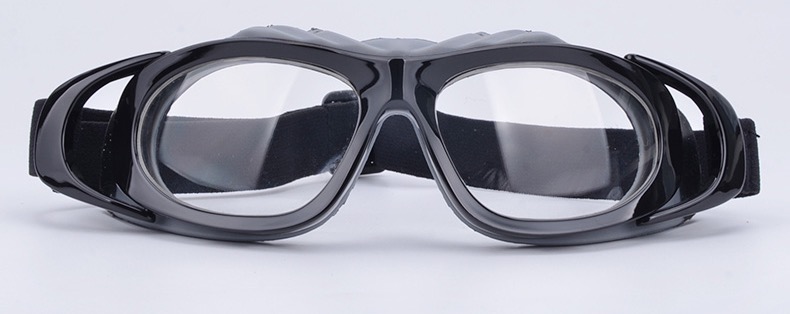 かっこいい黒縁グレーカラー眼鏡 アウトドア薄型レンズおしゃれ防塵度付き対応