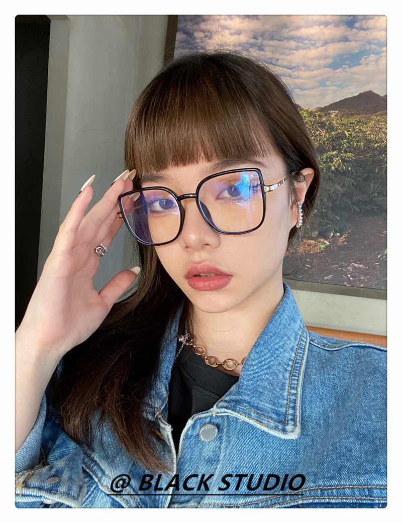 新品 韓国 伊達めがね 眼鏡 サングラス ブラックフレーム インスタ映え 通販