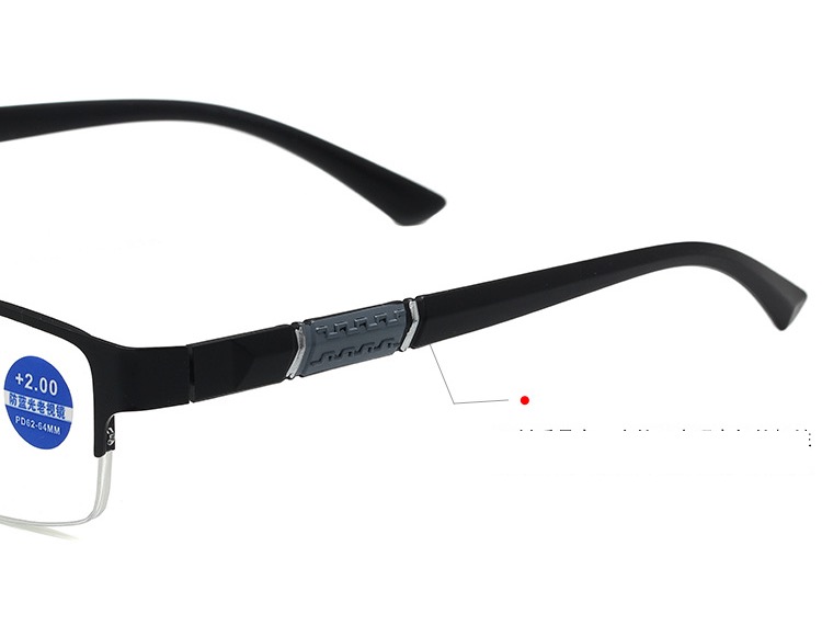 男性女性用老眼鏡ハーフリム メタル製シニアグラス耐久性拡大鏡